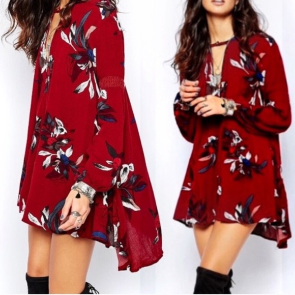 Dresses & Skirts - New!! Electric Orchid Tree Swing Dress in Red